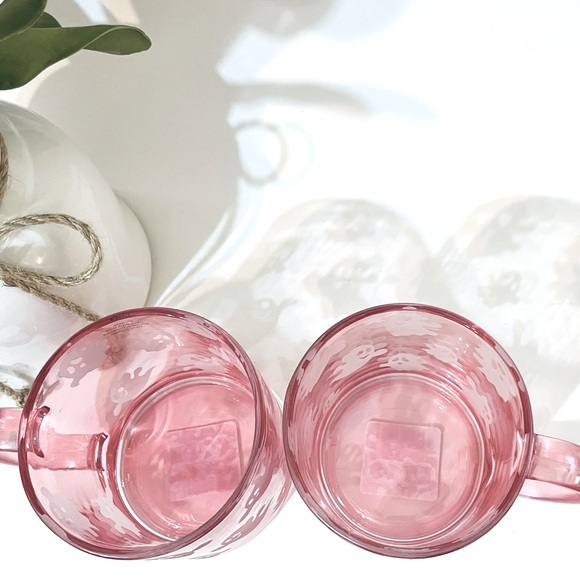 💕👻 Set of 2 Pink Glass Ghost Mugs - Picture 2 of 5